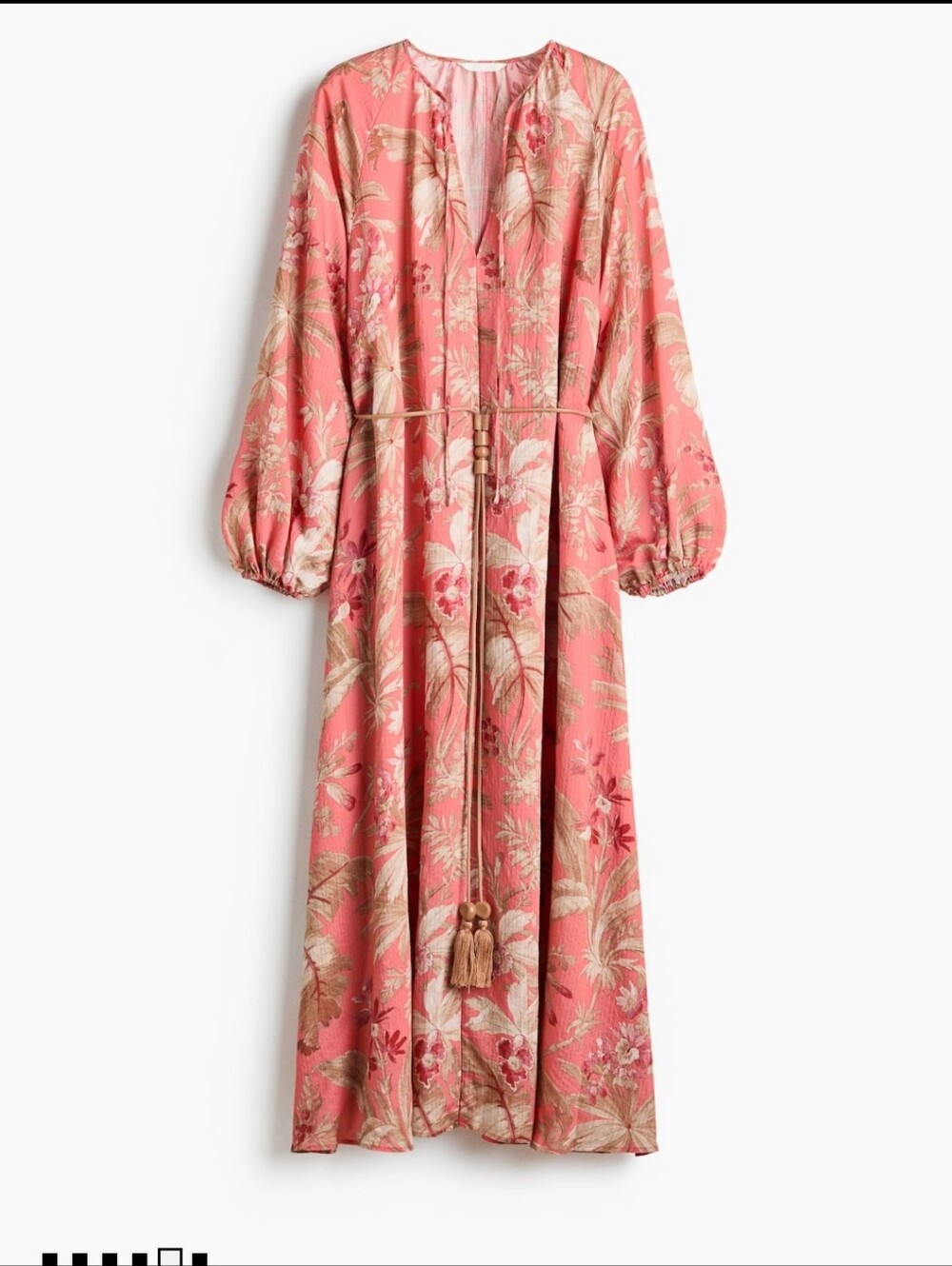 H&M Belted Tunic Dress NWT Size M Orange Tan - Picture 1 of 9
